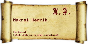 Makrai Henrik névjegykártya